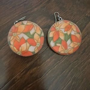 Origami wood earrings